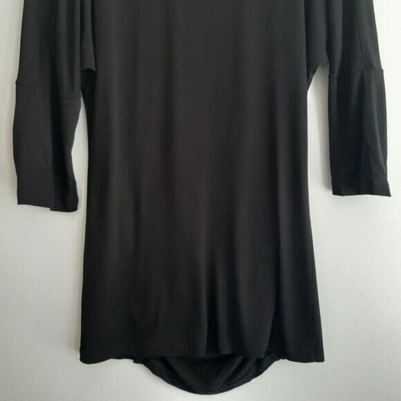 OLSEN Europe Soft Draped High Neck Tunic Top Black Sz 6 - Picture 9 of 14
